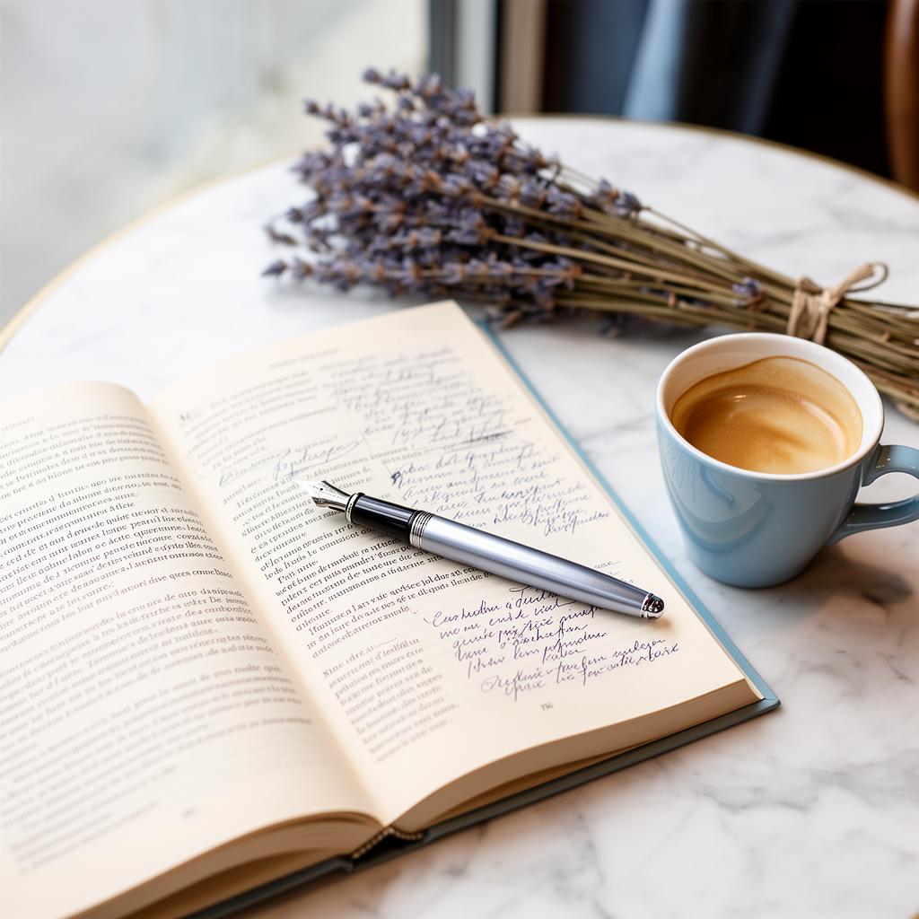 Livro de francês com anotações